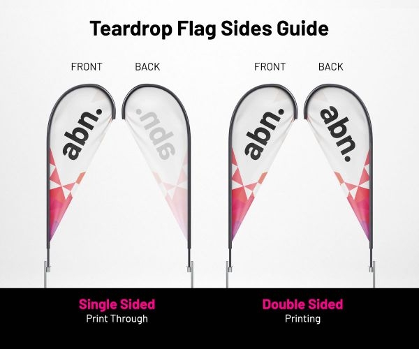 teardrop flag back and front printing